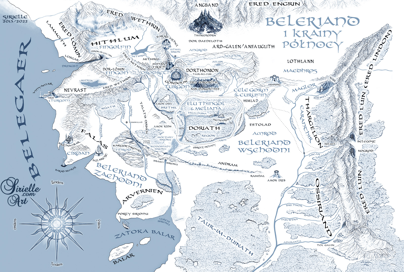 Maps of The Silmarillion by Karolina Węgrzyn 'Sirielle' - (Enlarge for  details) : r/TheSilmarillion